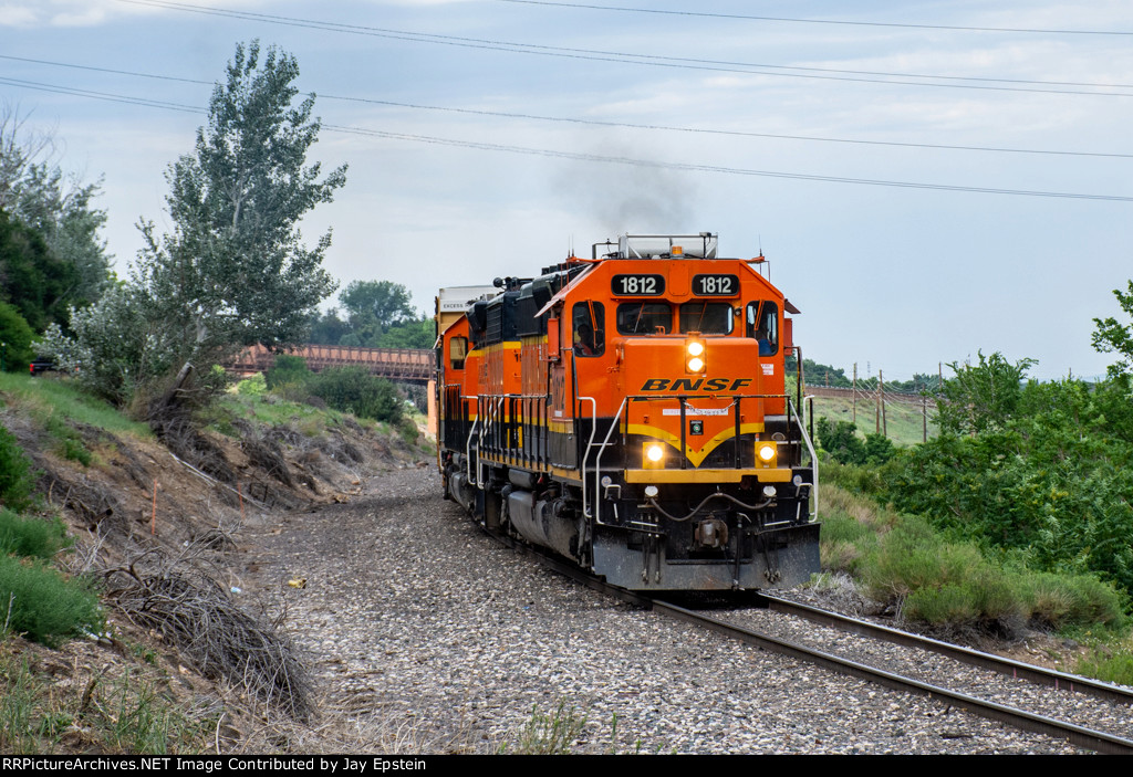 BNSF 1812 leads a freight into Golden 